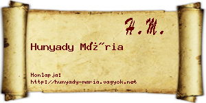 Hunyady Mária névjegykártya