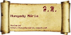 Hunyady Mária névjegykártya
